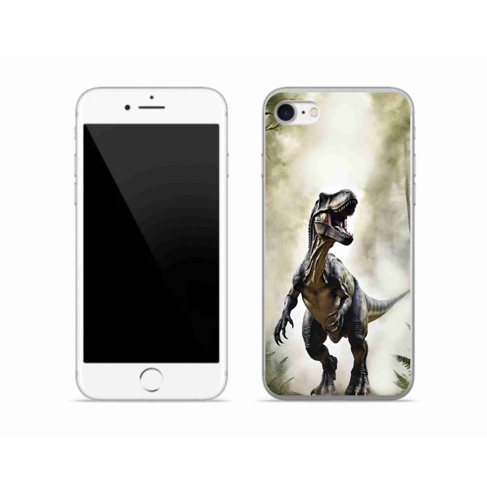 Gélový kryt mmCase na iPhone SE (2022) - naštvaný T-Rex