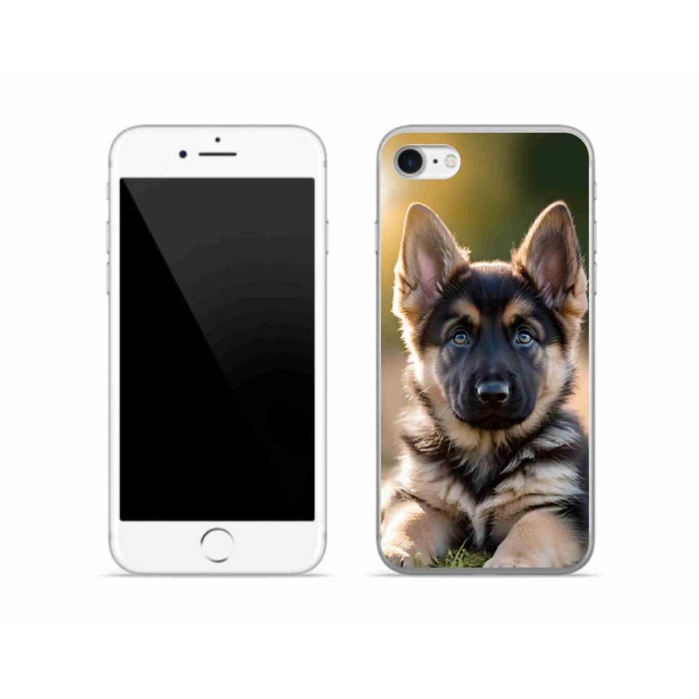 Gélový kryt mmCase na iPhone SE (2022) - nemecký ovčiak v prírode