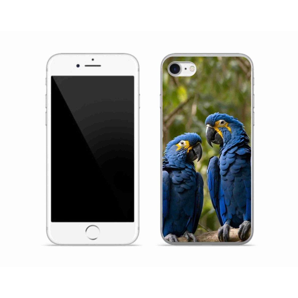 Gélový kryt mmCase na iPhone SE (2022) - papagájové duo