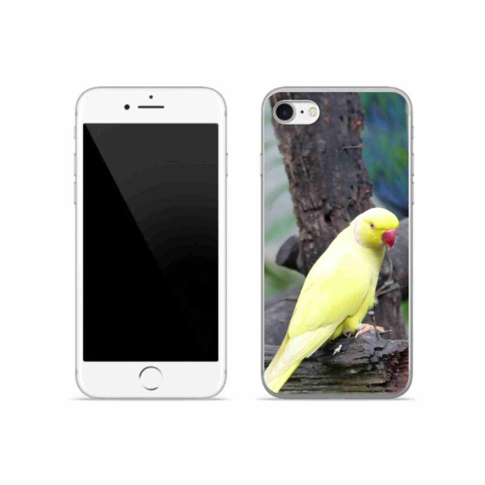 Gélový kryt mmCase na iPhone SE (2022) - papagáj alexander žltý