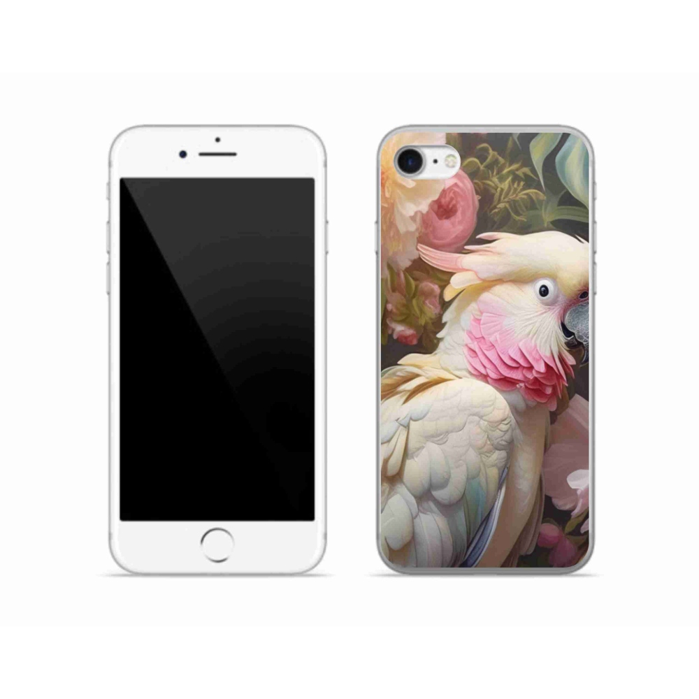 Gélový kryt mmCase na iPhone SE (2022) - papagáj kakadu ružový 2