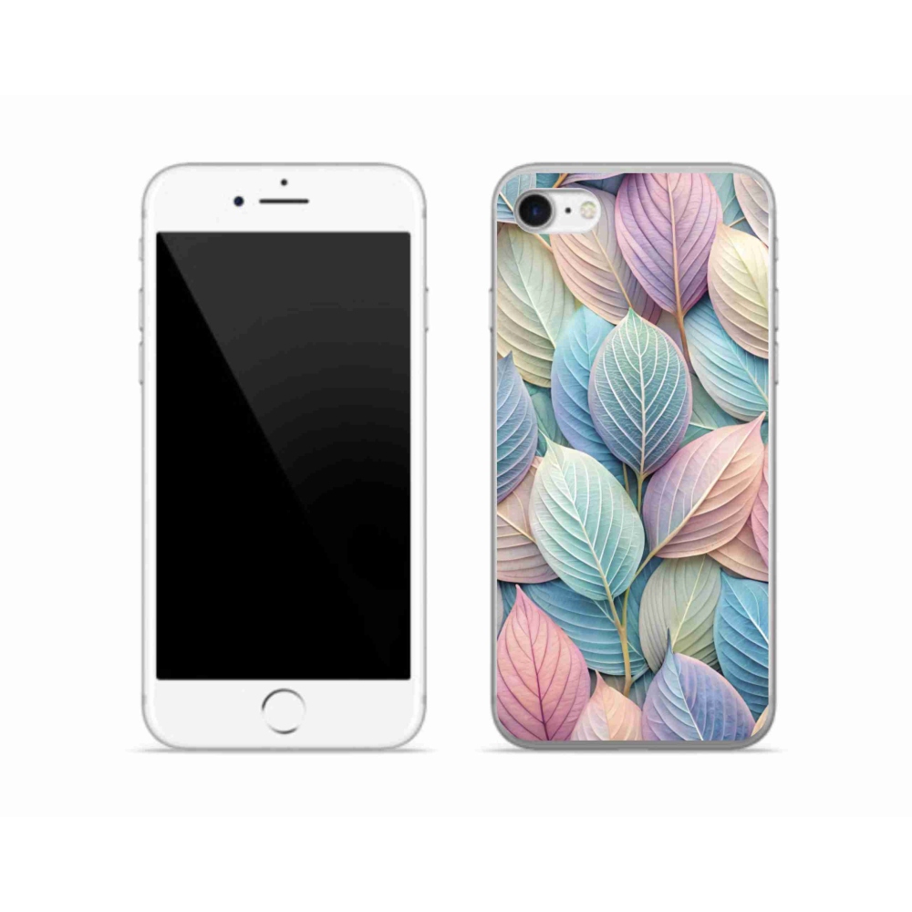 Gélový kryt mmCase na iPhone SE (2022) - pastelové listy