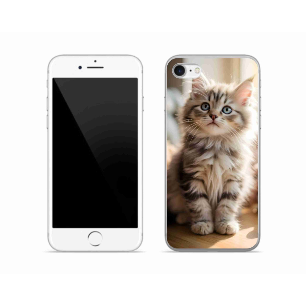 Gélový kryt mmCase na iPhone SE (2022) - roztomilé mačiatko 10
