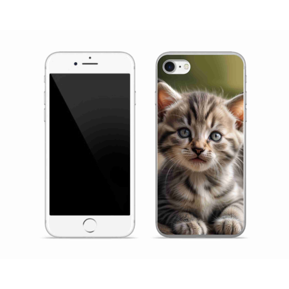 Gélový kryt mmCase na iPhone SE (2022) - roztomilé mačiatko 9