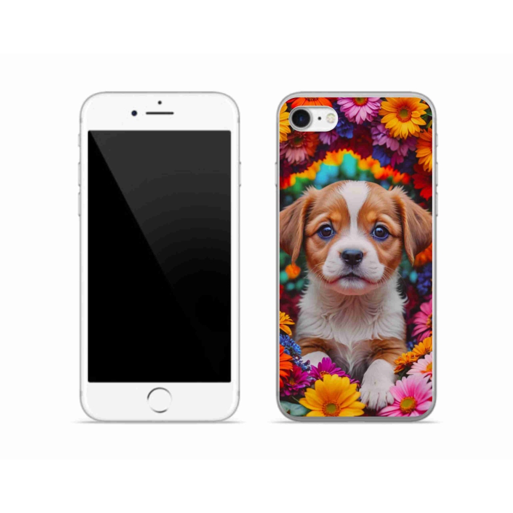 Gélový kryt mmCase na iPhone SE (2022) - roztomilé šteňa