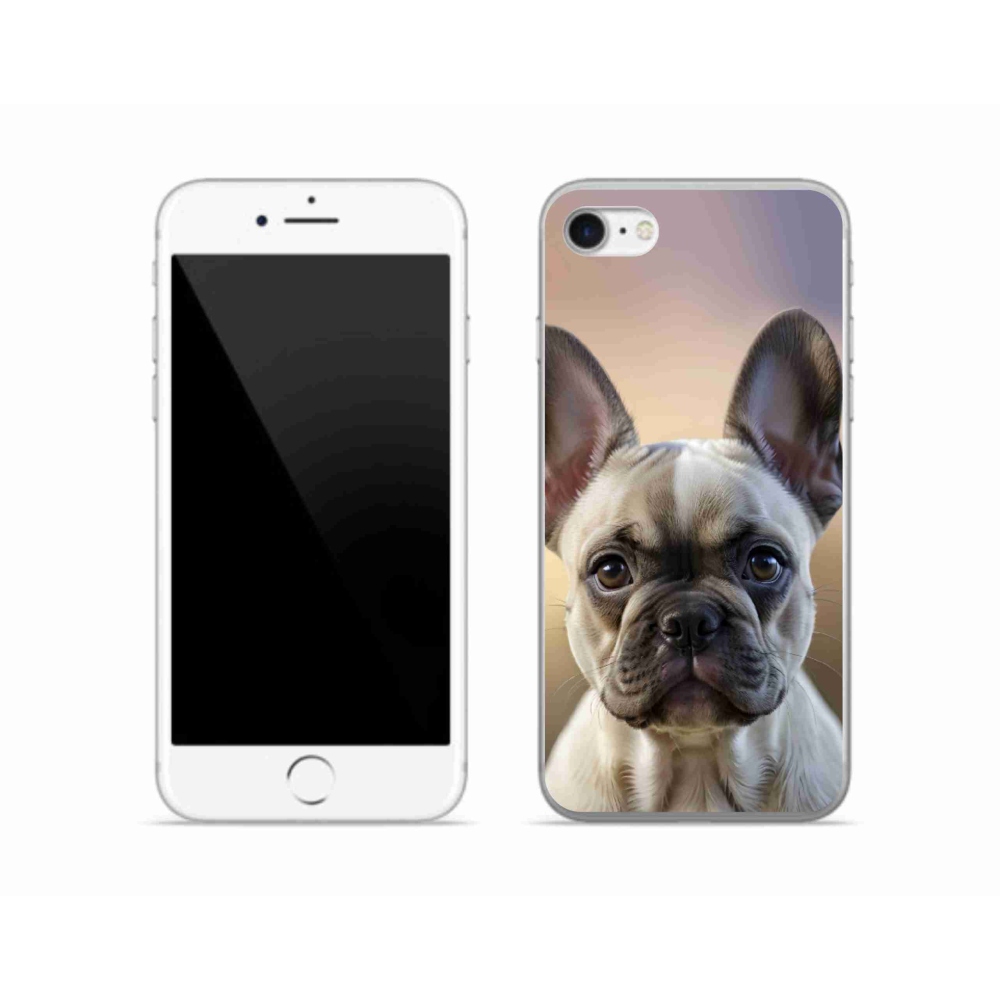 Gélový kryt mmCase na iPhone SE (2022) - roztomilý francúzsky buldoček