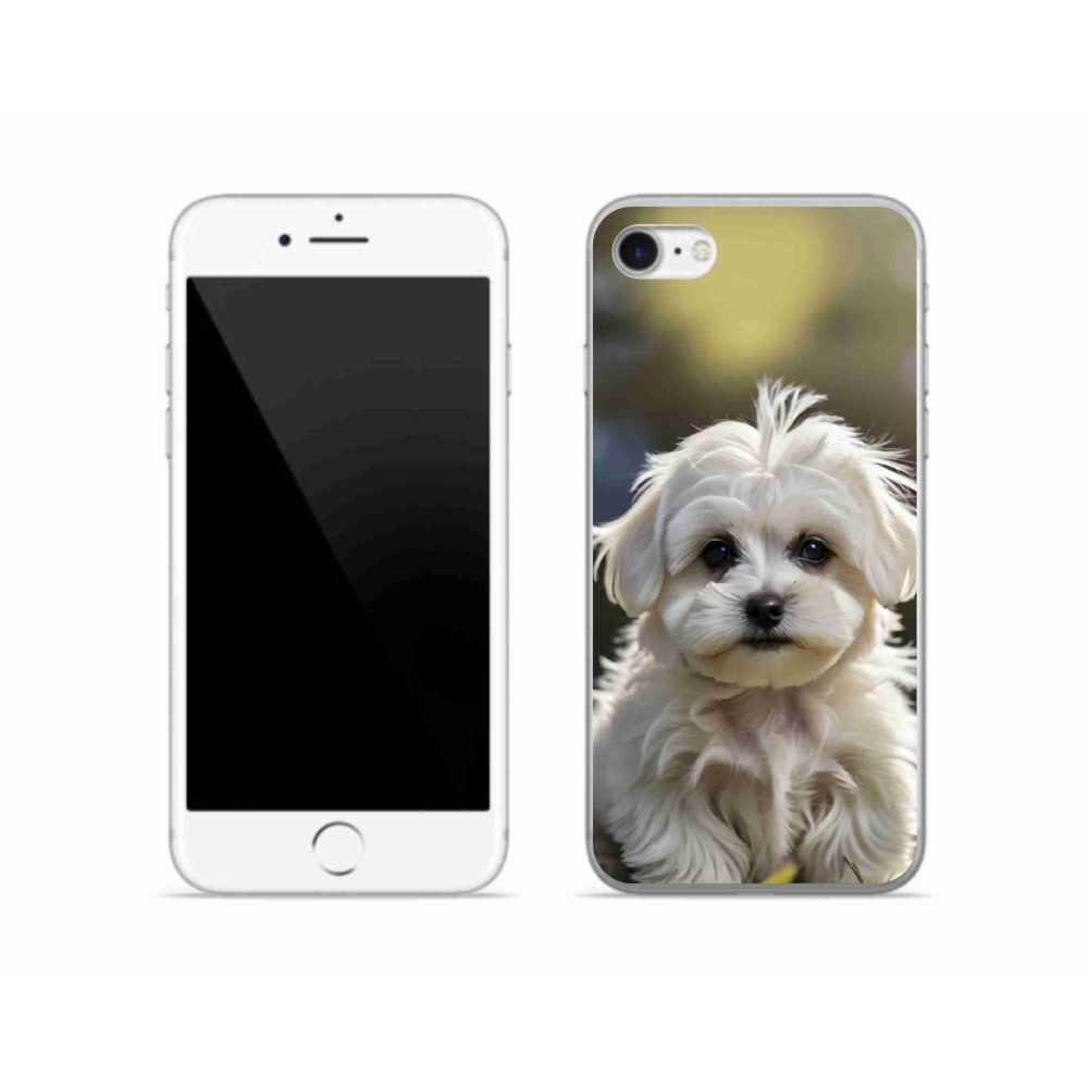 Gélový kryt mmCase na iPhone SE (2022) - roztomilý maltézsky psík