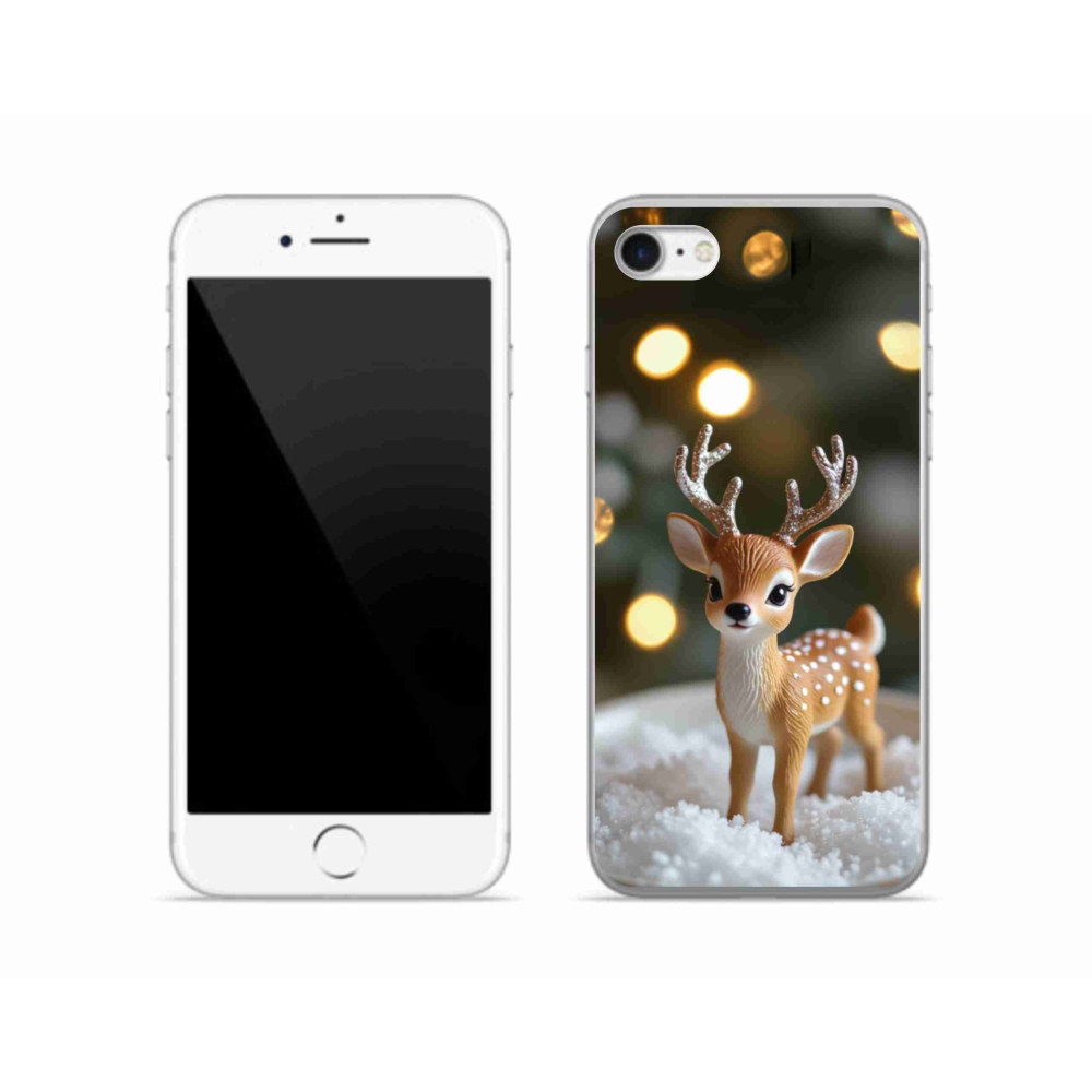 Gélový kryt mmCase na iPhone SE (2022) - roztomilý vianočný jeleň