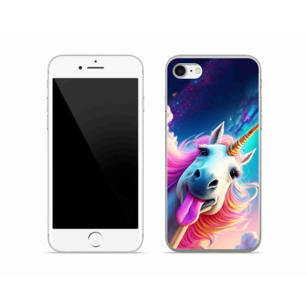 Gélový kryt mmCase na iPhone SE (2022) - šialený jednorožec