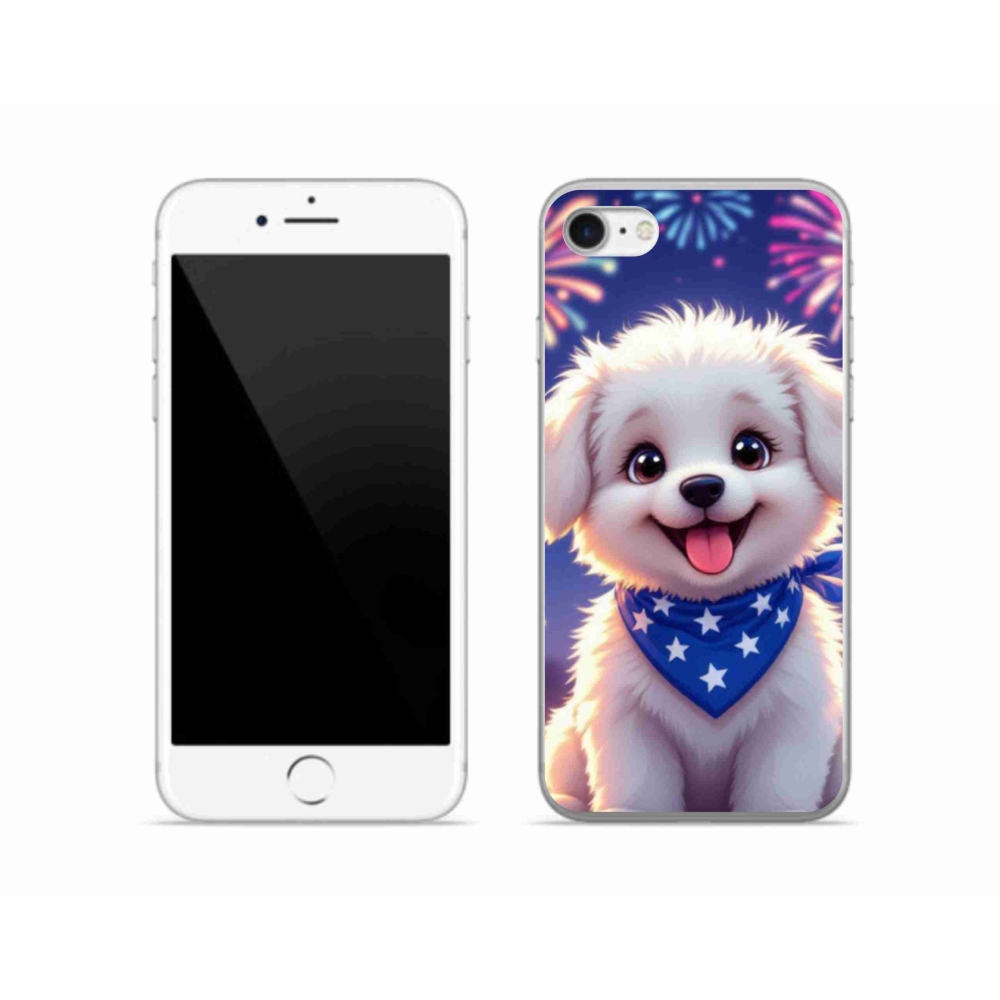 Gélový kryt mmCase na iPhone SE (2022) - slávnostné šteňa