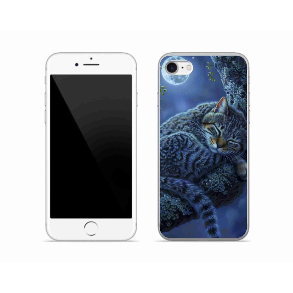 Gélový kryt mmCase na iPhone SE (2022) - spiaca mačka