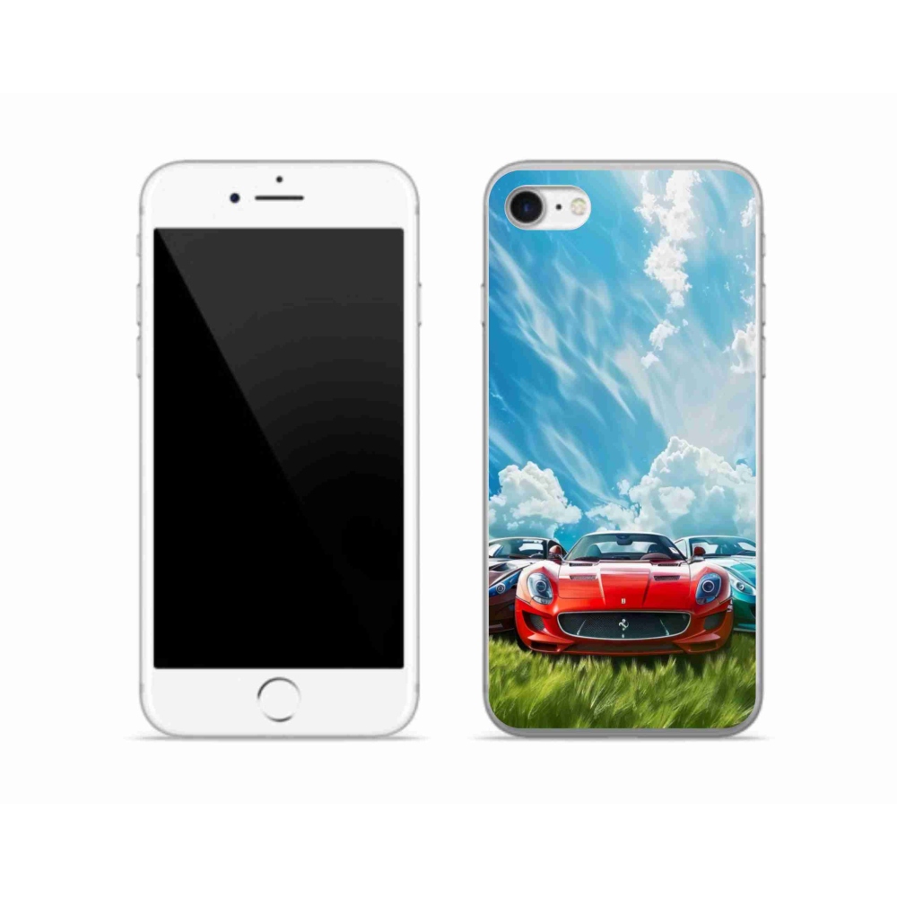 Gélový kryt mmCase na iPhone SE (2022) - športové vozidlá