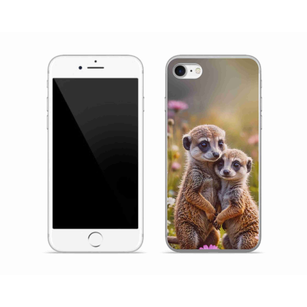 Gélový kryt mmCase na iPhone SE (2022) - surikatí duo