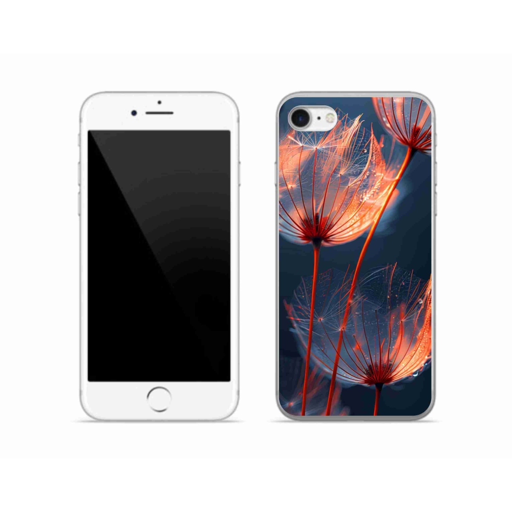 Gélový kryt mmCase na iPhone SE (2022) - svetielkujúce páperie