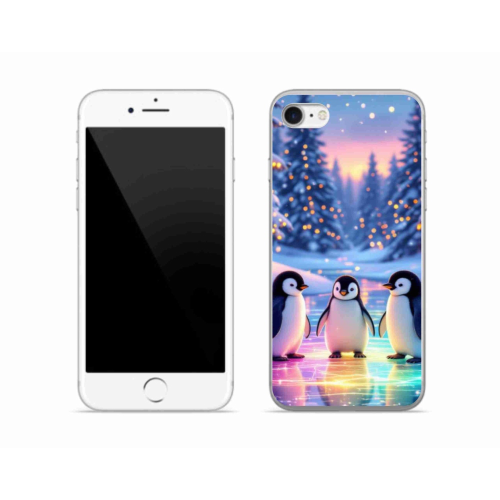 Gélový kryt mmCase na iPhone SE (2022) - tučniaky