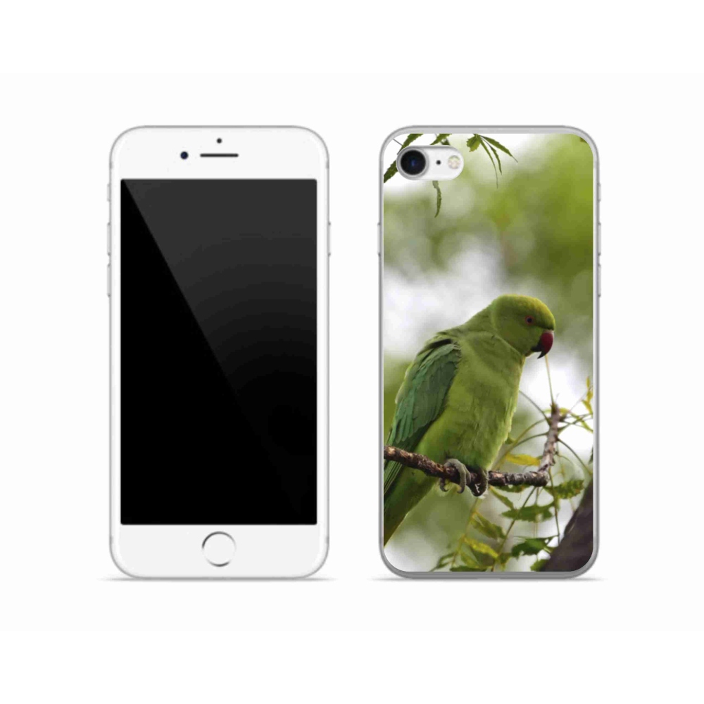 Gélový kryt mmCase na iPhone SE (2022) - zelený papagáj