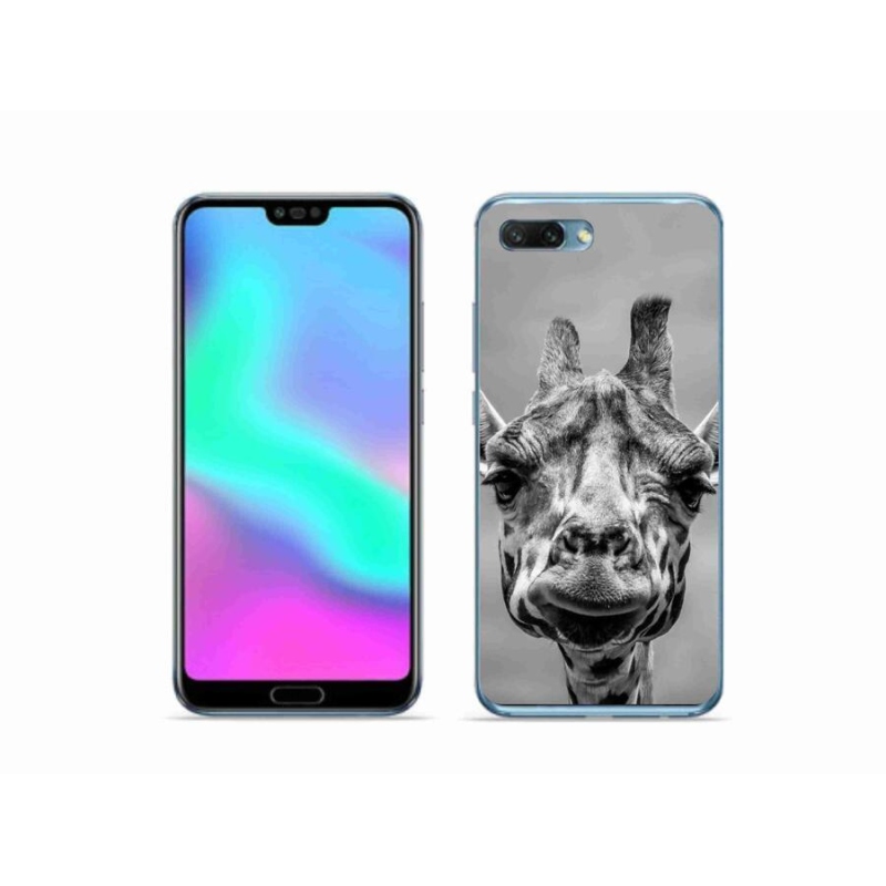 Gélový kryt mmCase na mobil Honor 10 - čiernobiela žirafa