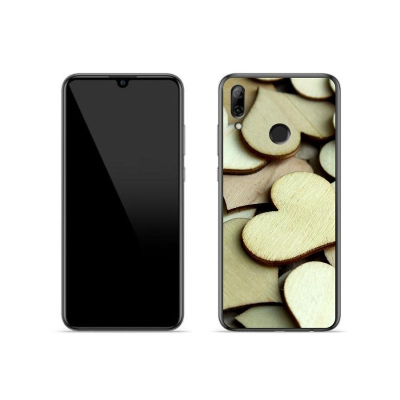 Gélový kryt mmCase na mobil Honor 10 Lite - drevená srdiečka
