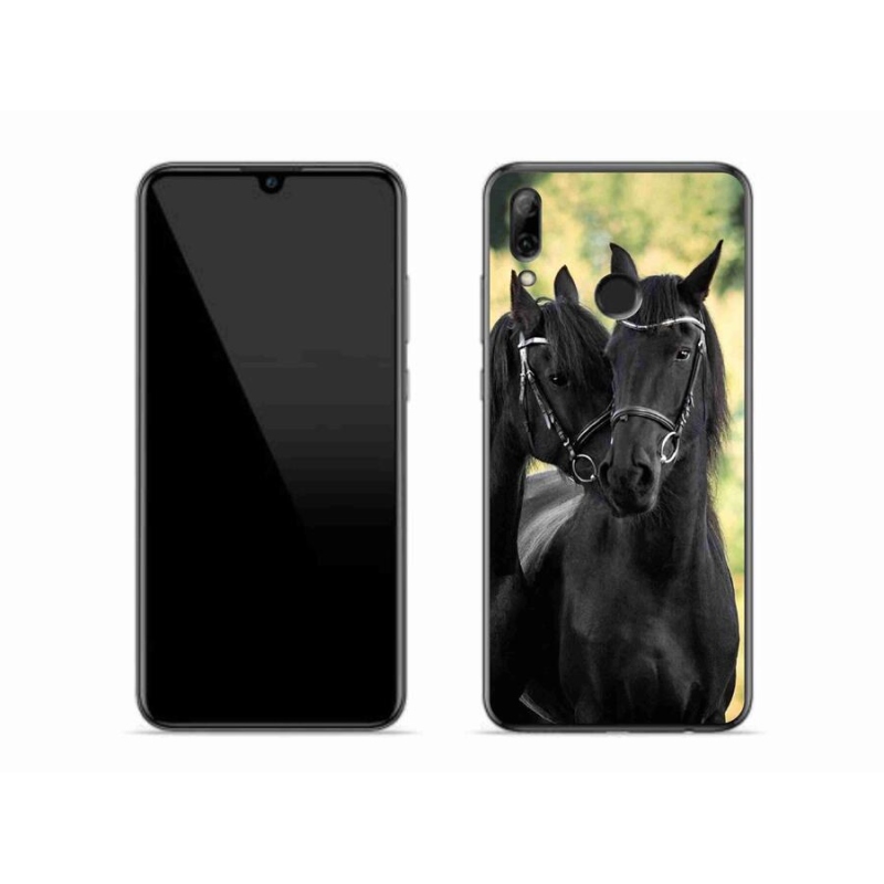 Gélový kryt mmCase na mobil Honor 10 Lite - dva čierne kone