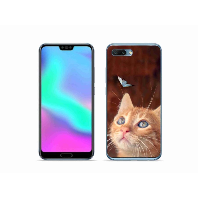 Gélový kryt mmCase na mobil Honor 10 - motýľ a mačiatko