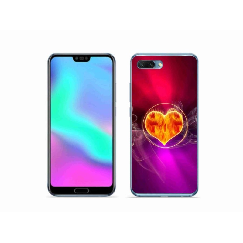 Gélový kryt mmCase na mobil Honor 10 - ohnivé srdce