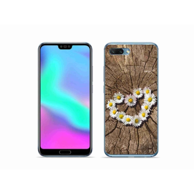 Gélový kryt mmCase na mobil Honor 10 - srdce z margarét