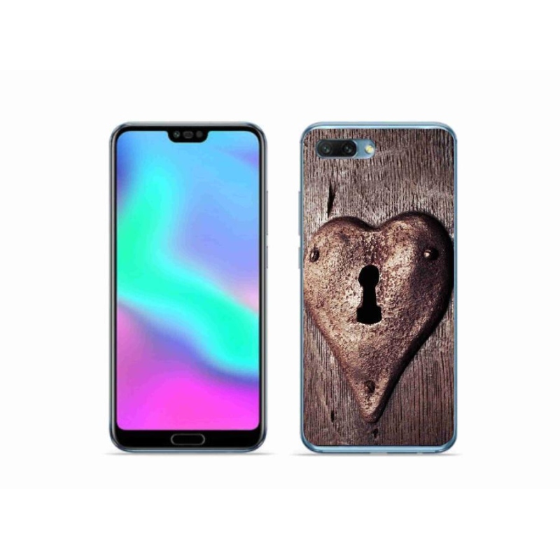 Gélový kryt mmCase na mobil Honor 10 - zámok v tvare srdca