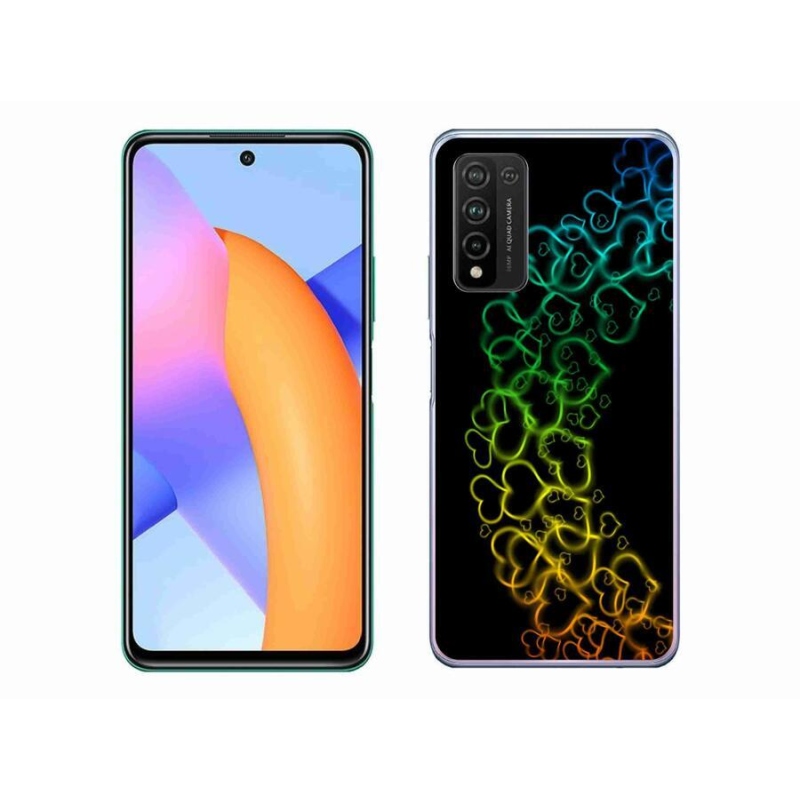 Gélový kryt mmCase na mobil Honor 10X Lite - farebná srdiečka