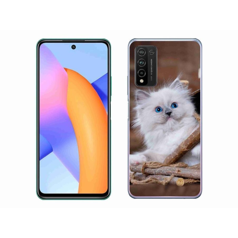 Gélový kryt mmCase na mobil Honor 10X Lite - biele mačiatko