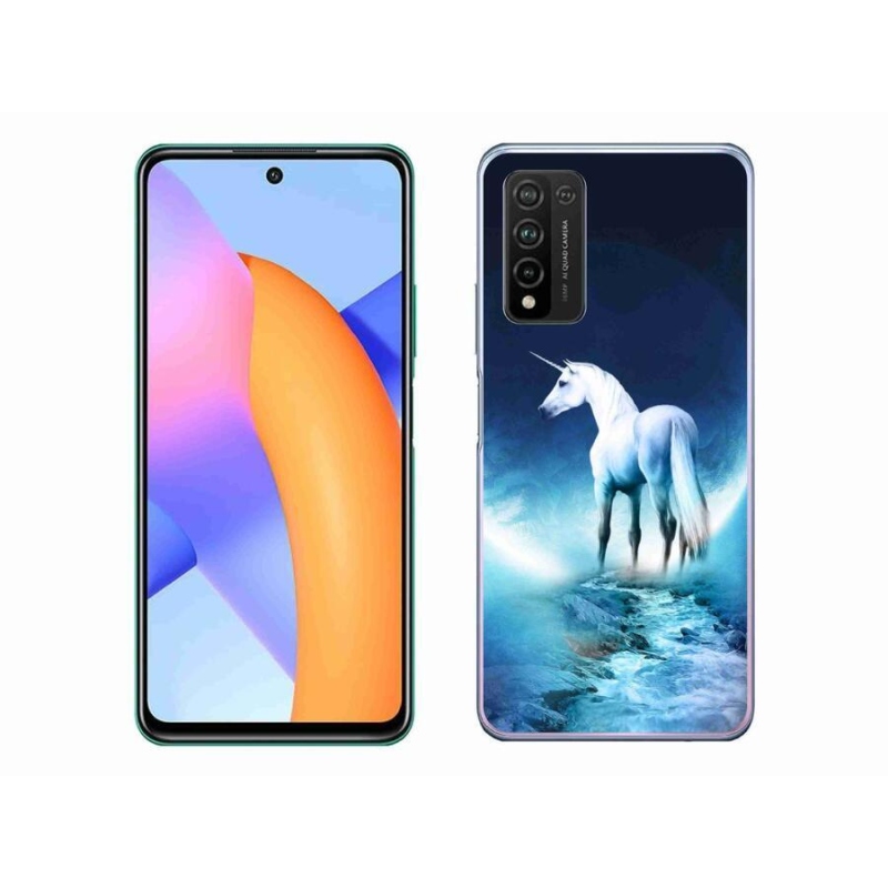 Gélový kryt mmCase na mobil Honor 10X Lite - biely jednorožec