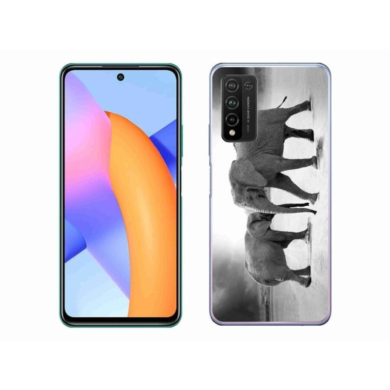 Gélový kryt mmCase na mobil Honor 10X Lite - čiernobieli slony