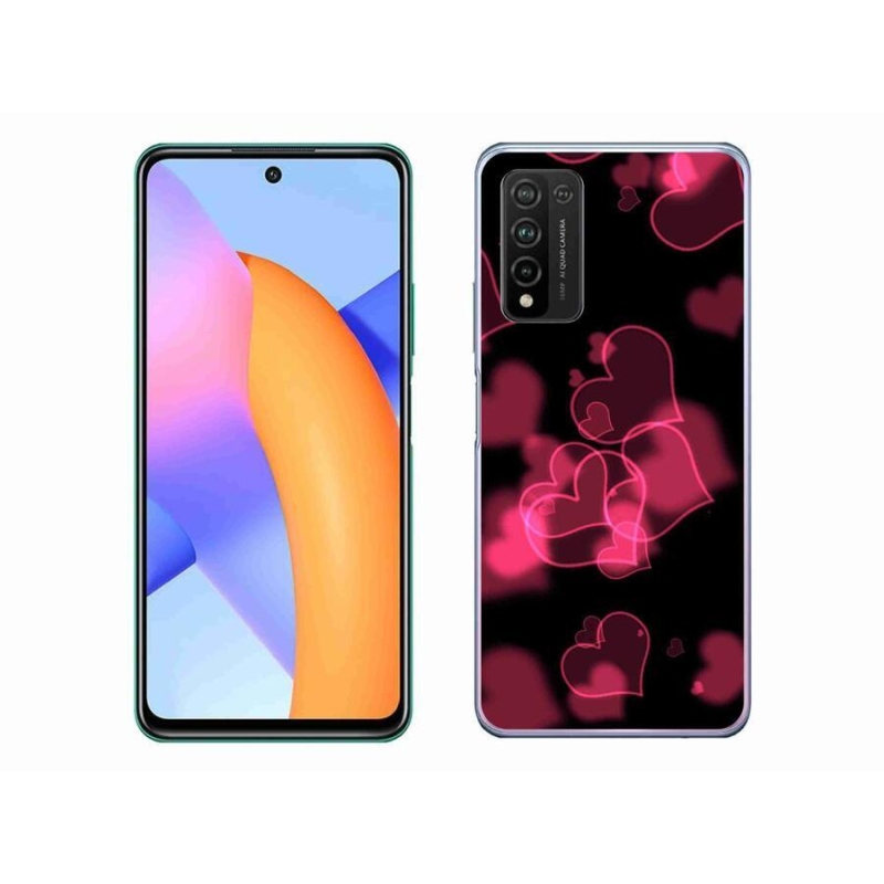 Gélový kryt mmCase na mobil Honor 10X Lite - červené srdiečka