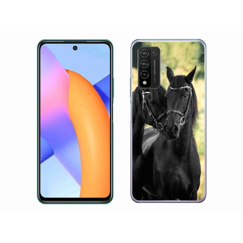 Gélový kryt mmCase na mobil Honor 10X Lite - dva čierne kone