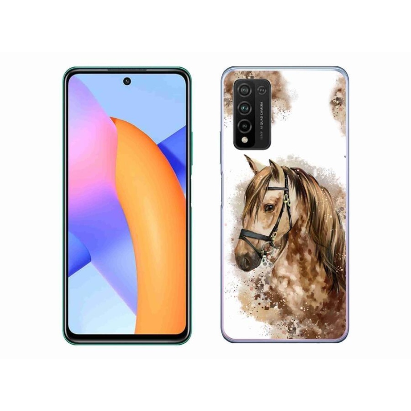 Gélový kryt mmCase na mobil Honor 10X Lite - hnedý kreslený kôň