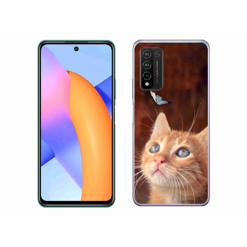 Gélový kryt mmCase na mobil Honor 10X Lite - motýľ a mačiatko