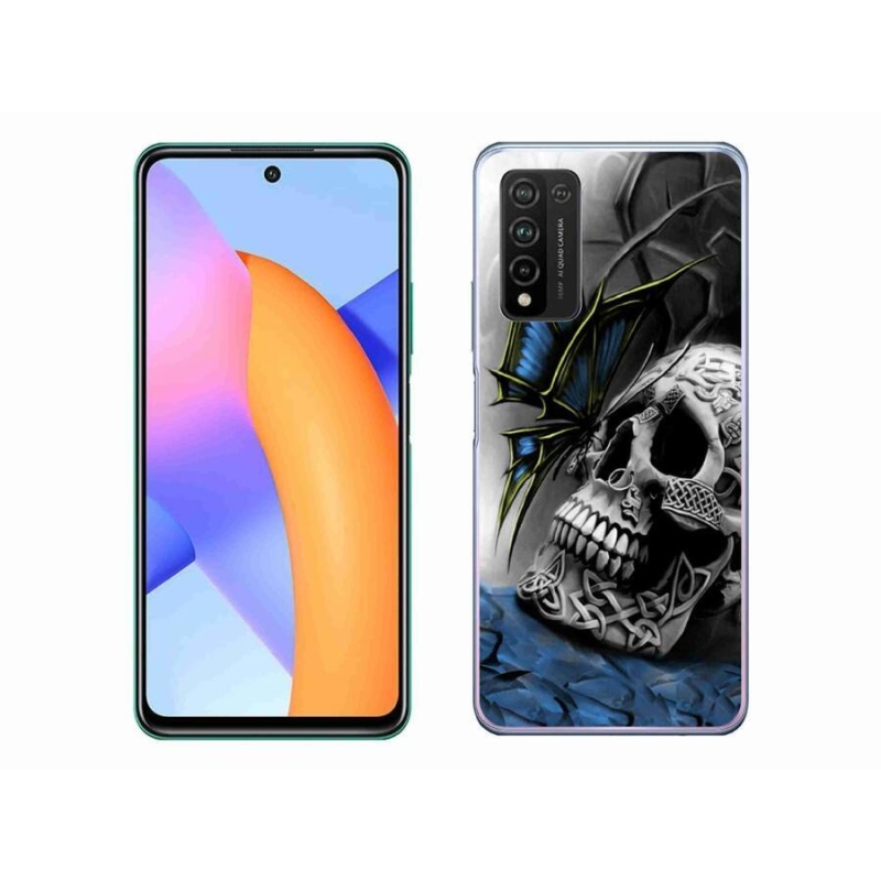 Gélový kryt mmCase na mobil Honor 10X Lite - motýľ a lebka