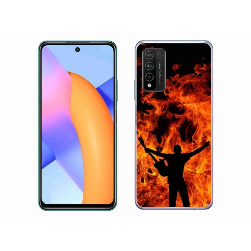 Gélový kryt mmCase na mobil Honor 10X Lite - muzikant a oheň