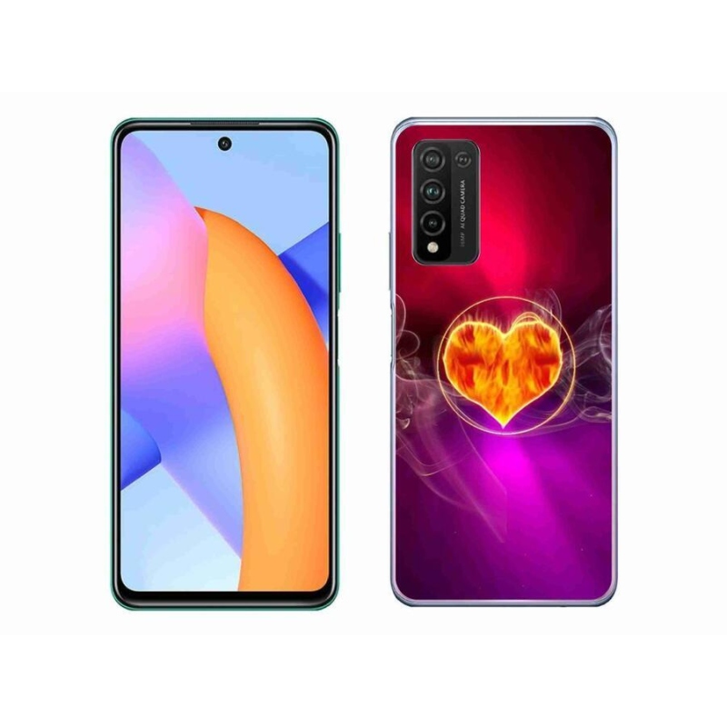 Gélový kryt mmCase na mobil Honor 10X Lite - ohnivé srdce