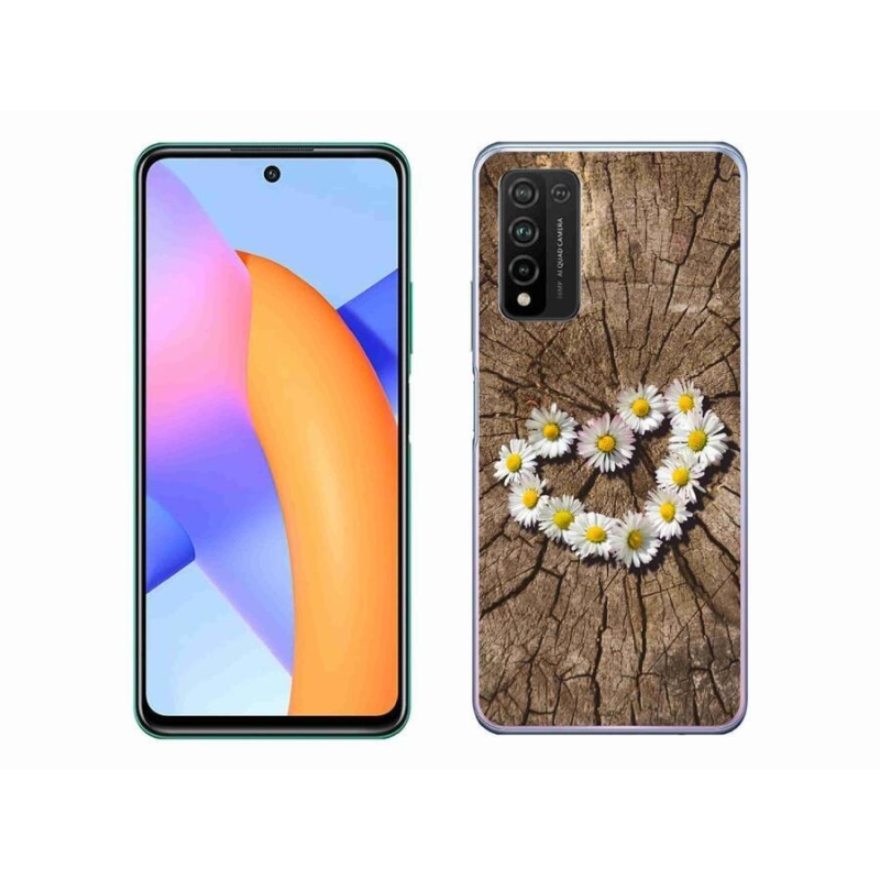 Gélový kryt mmCase na mobil Honor 10X Lite - srdce z margarét