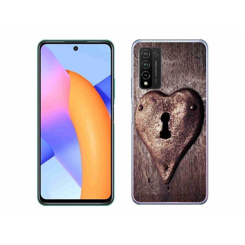 Gélový kryt mmCase na mobil Honor 10X Lite - zámok v tvare srdca