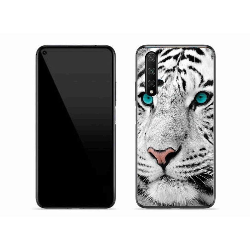 Gélový kryt mmCase na mobil Honor 20 - biely tiger
