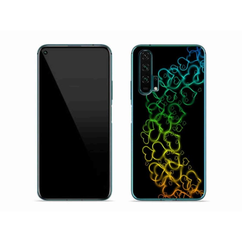 Gélový kryt mmCase na mobil Honor 20 Pro - farebná srdiečka