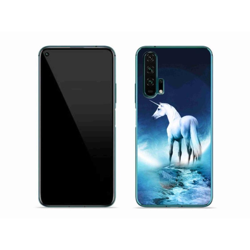 Gélový kryt mmCase na mobil Honor 20 Pro - biely jednorožec