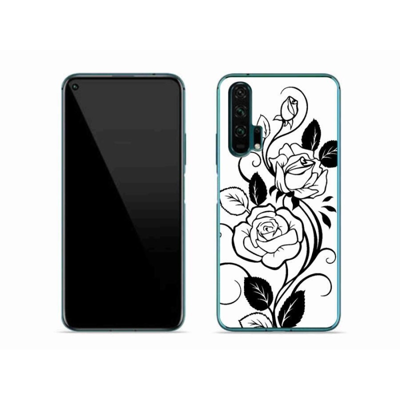 Gélový kryt mmCase na mobil Honor 20 Pro - čiernobiela ruža