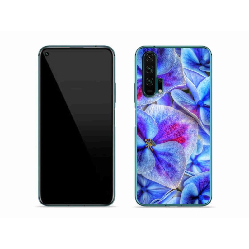 Gélový kryt mmCase na mobil Honor 20 Pro - modré kvety 1