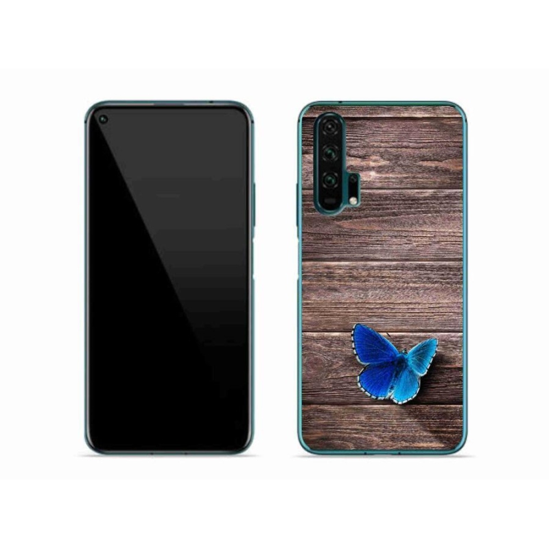 Gélový kryt mmCase na mobil Honor 20 Pro - modrý motýľ 1