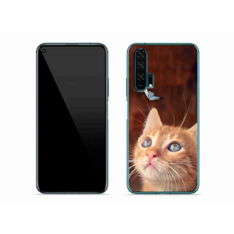 Gélový kryt mmCase na mobil Honor 20 Pro - motýľ a mačiatko