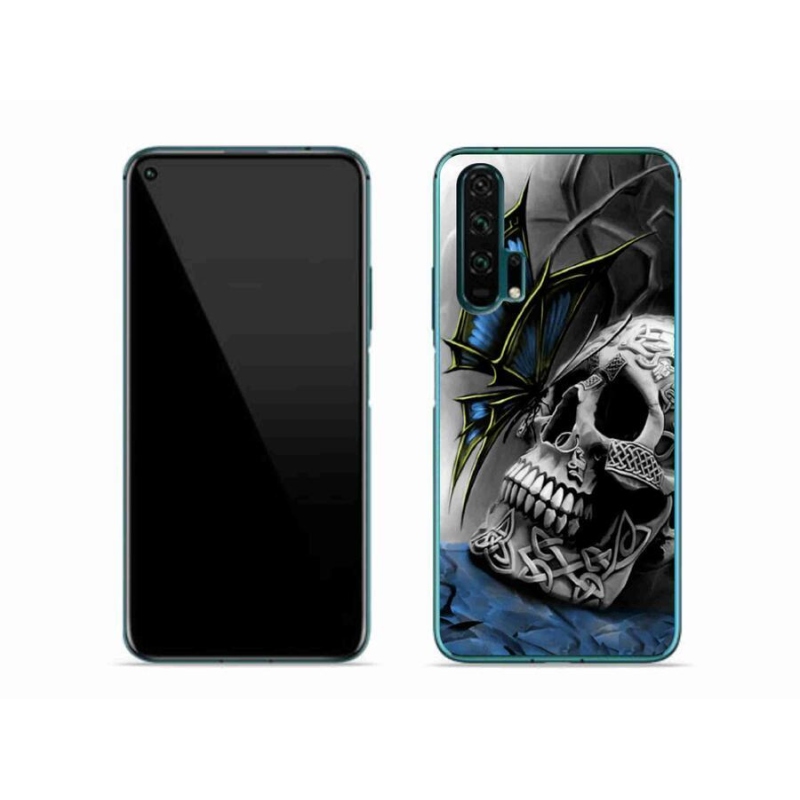 Gélový kryt mmCase na mobil Honor 20 Pro - motýľ a lebka