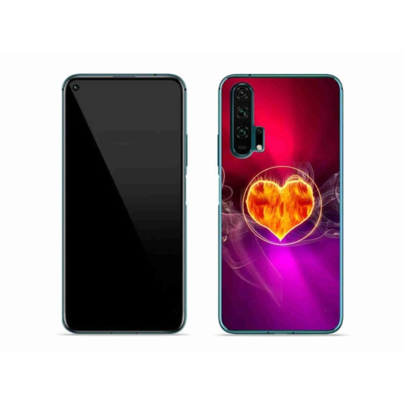 Gélový kryt mmCase na mobil Honor 20 Pro - ohnivé srdce