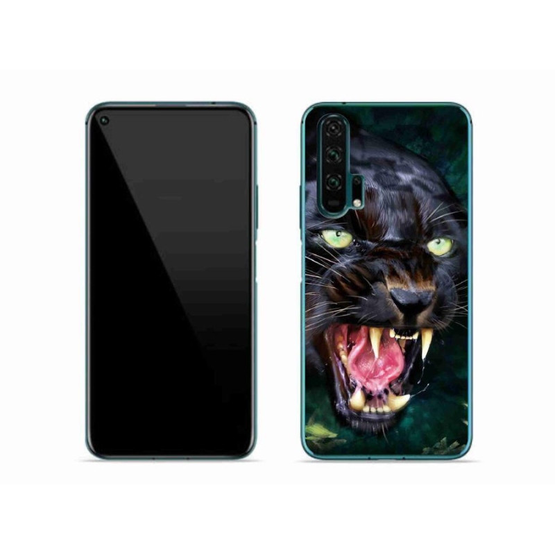 Gélový kryt mmCase na mobil Honor 20 Pro - rozzúrený čierny panter